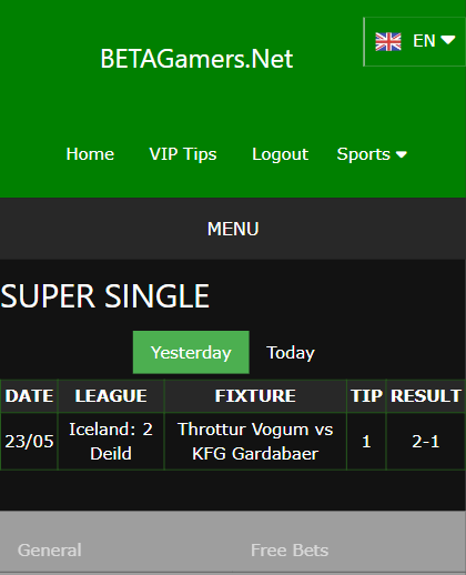 vip bet won ticket
